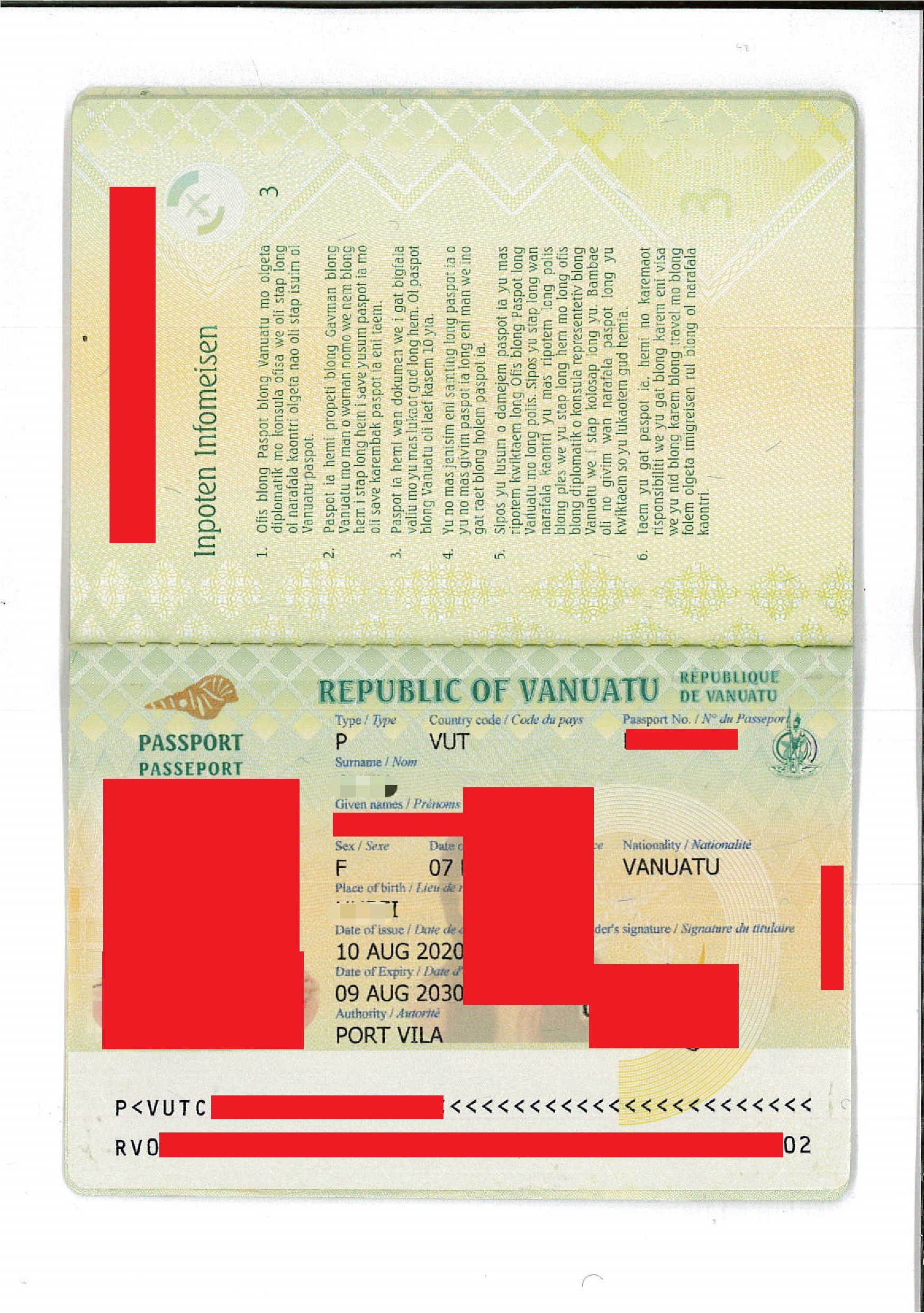 瓦努阿图护照案例